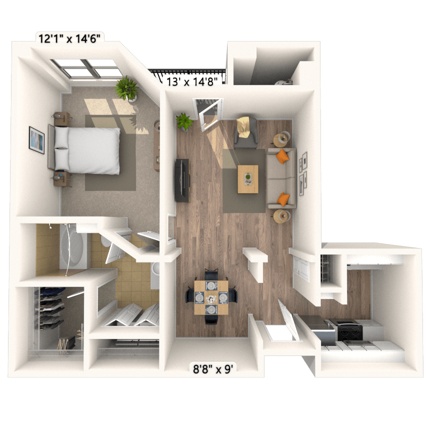 Floorplan image of unit 636